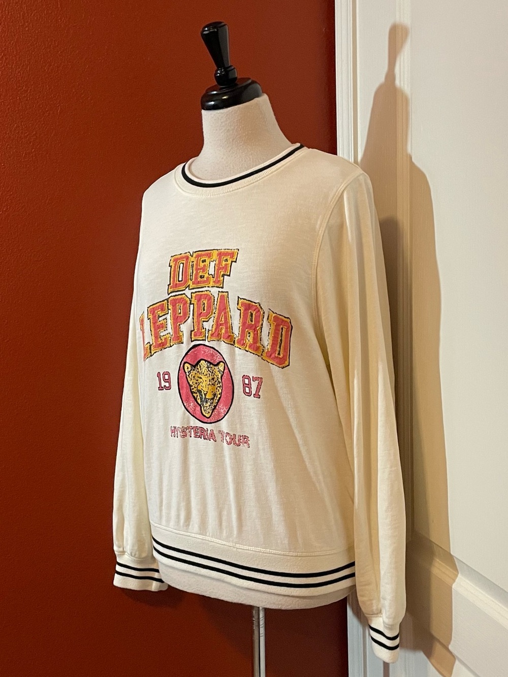 Pilcro Women’s Def Leppard Varsity Cotton Anthropologie Crewneck Sweatshirt